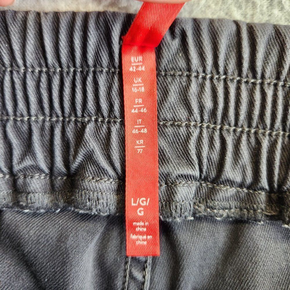 Spanx Jogger Pants Womens Large Gray Stretch Twill Cargo Zip Ankles Shaping - Picture 10 of 16